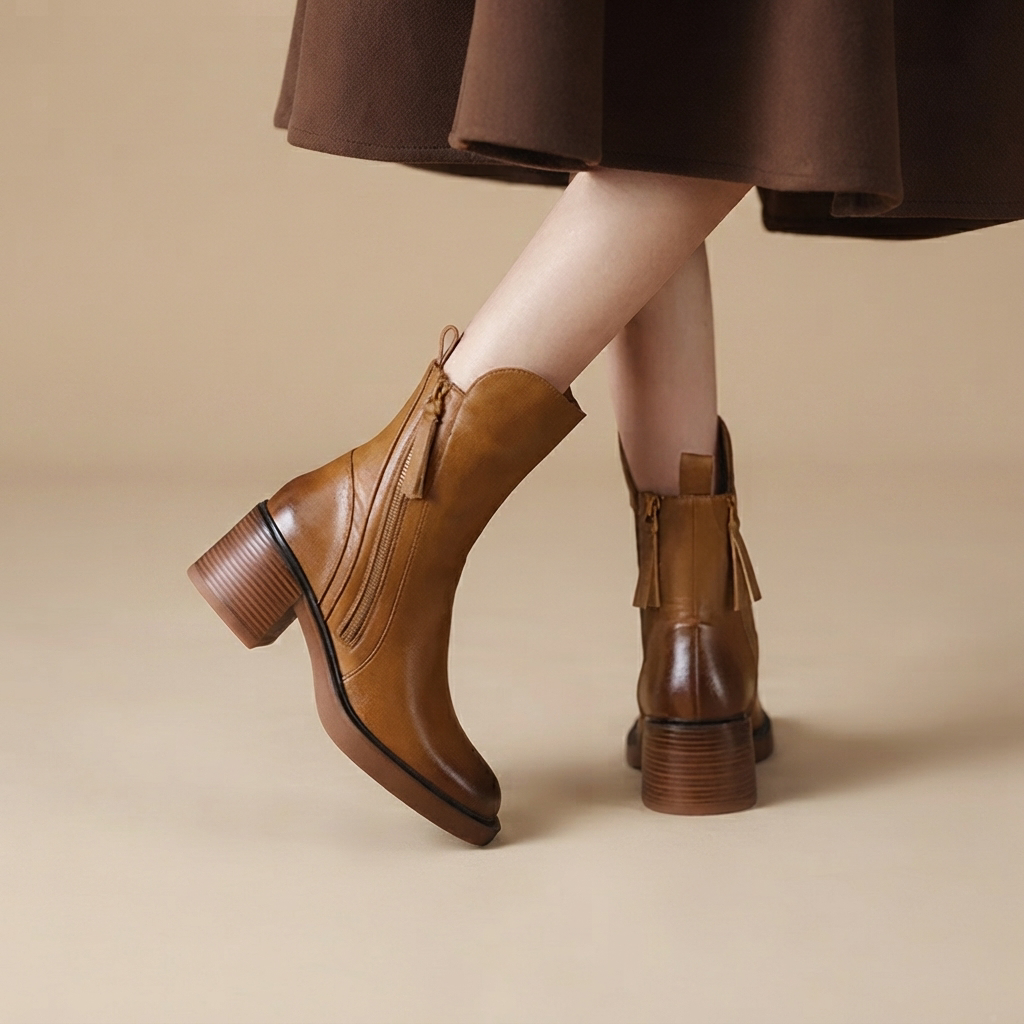Jadonna - Bottes à Talons Élégantes avec Fermeture Éclair