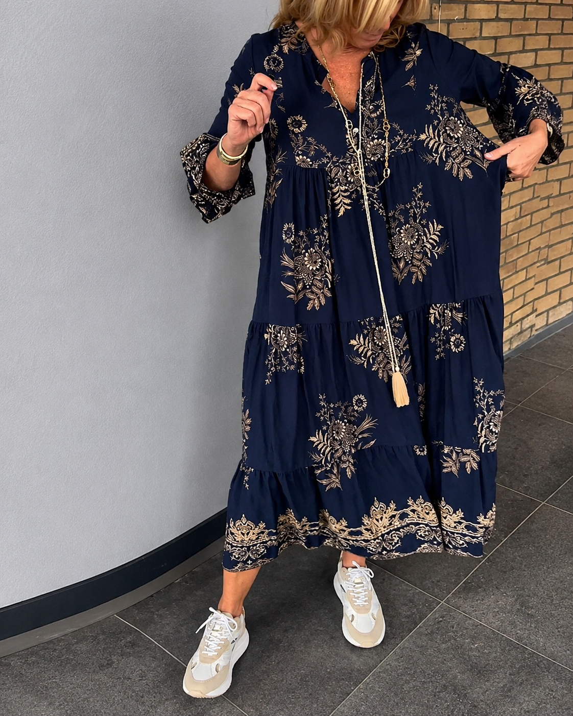 Bélise - Robe Vintage Décontractée à Col V