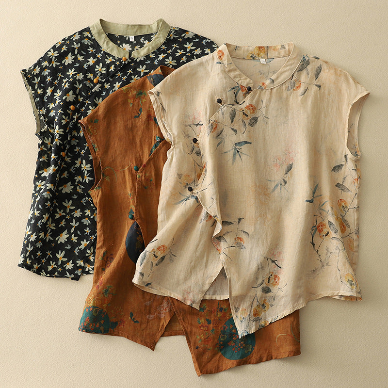 Diana - Haut Fleuri Sans Manches