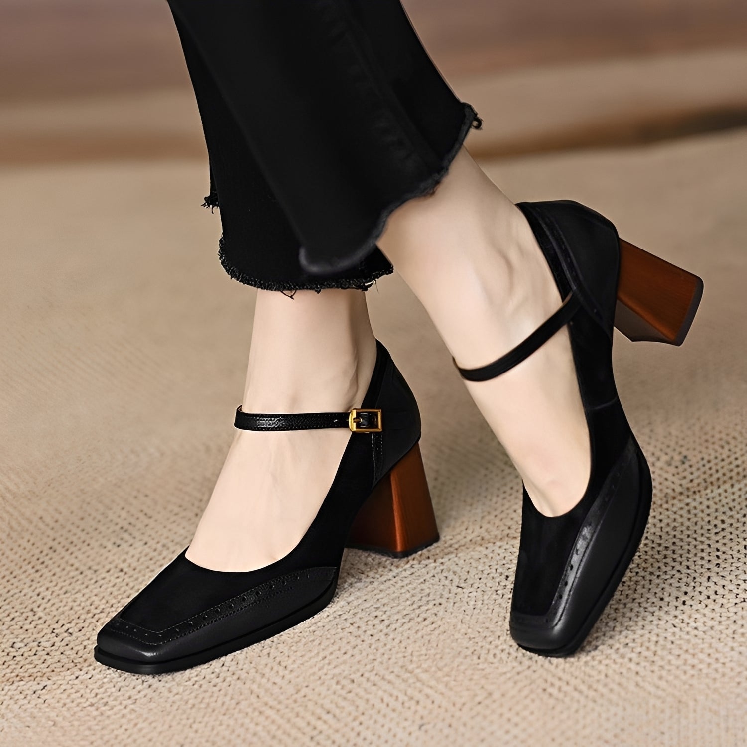 Isha - Chaussures formelles à talons larges