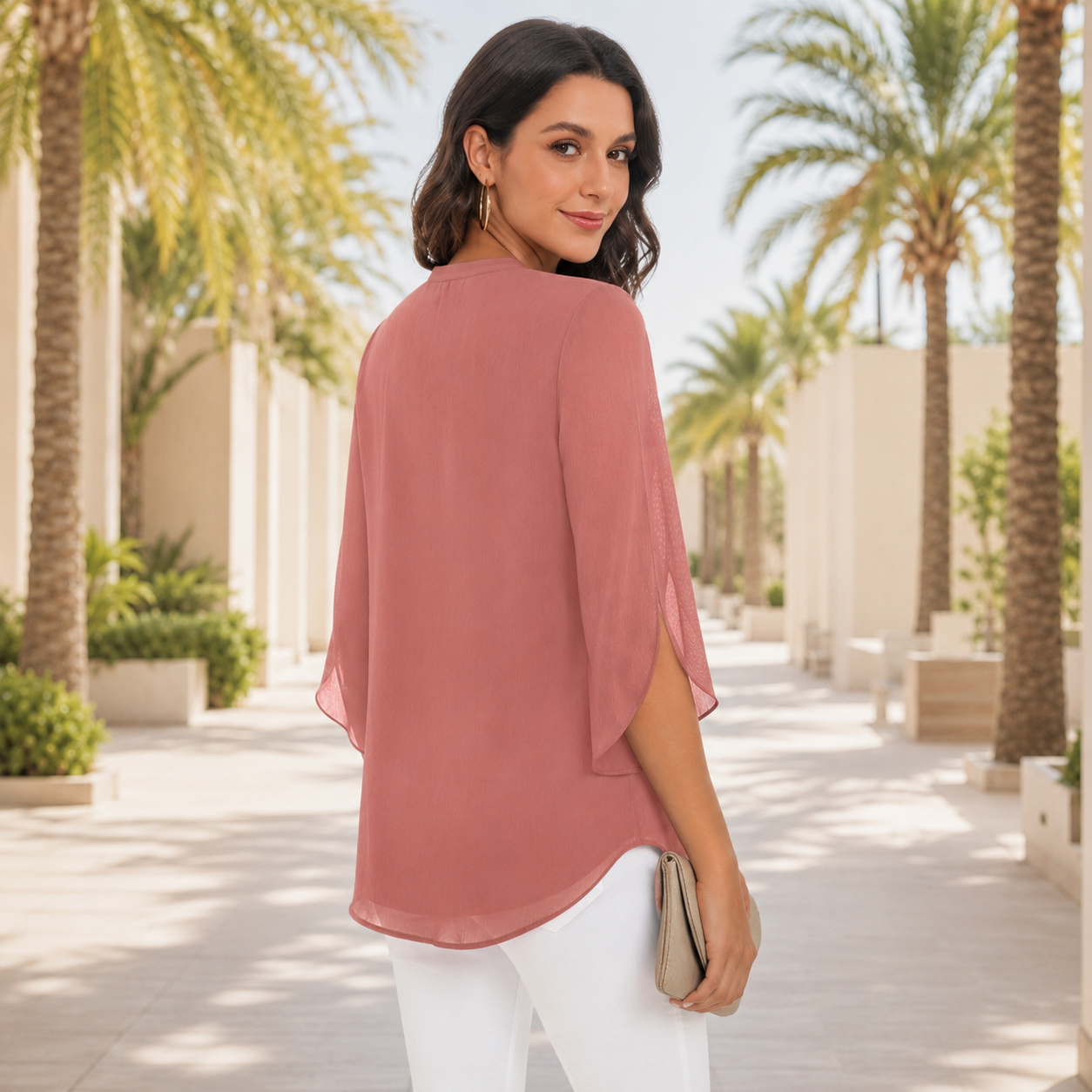 Arsine - Blouse chic à coupe large et col en V