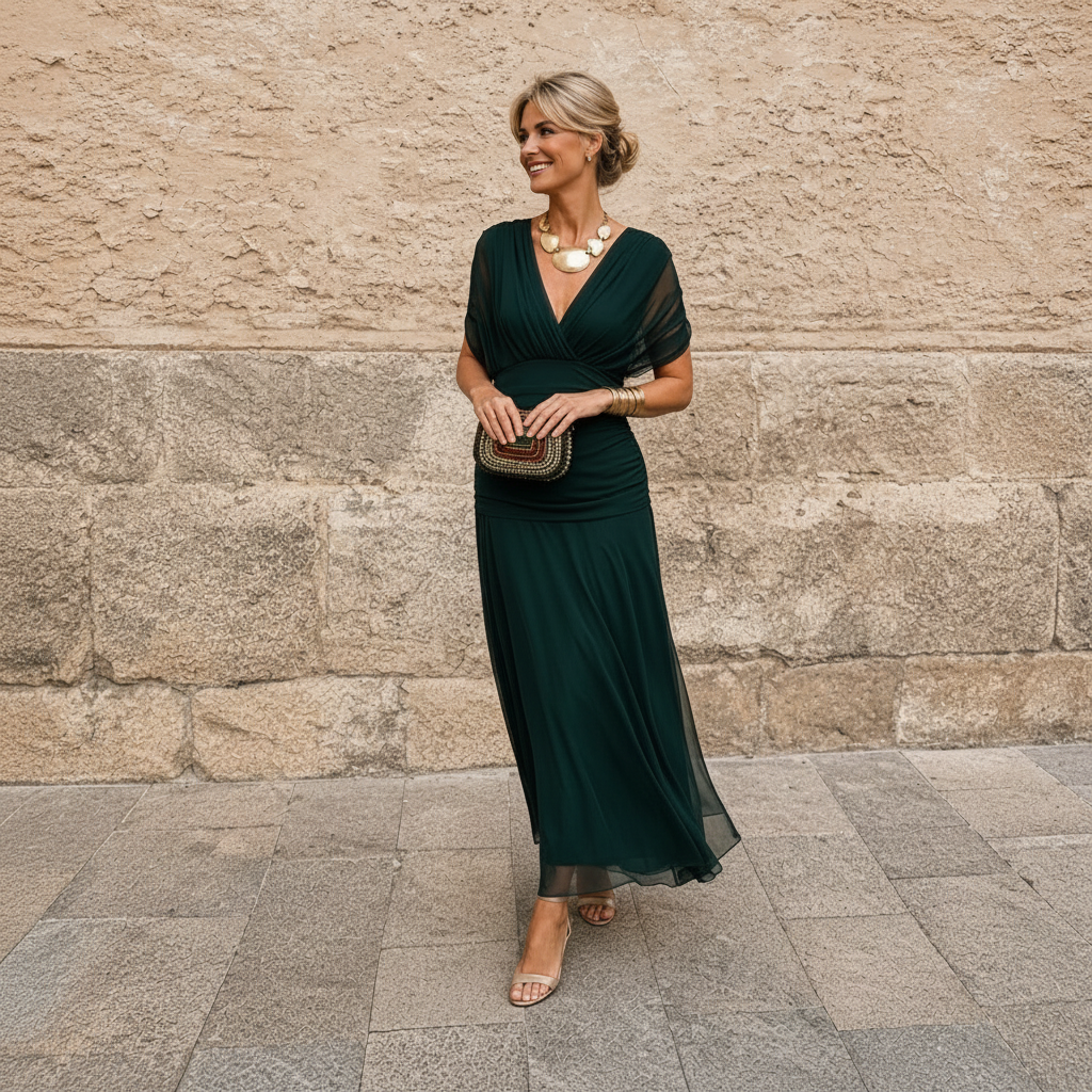 Devanta - Robe à Col en V Tendance