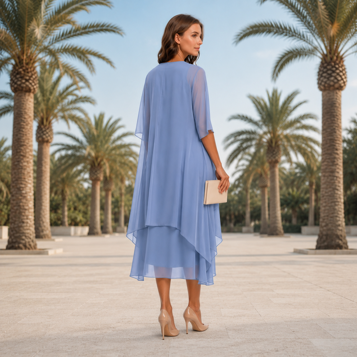 Krystal - Élégante robe midi en deux parties