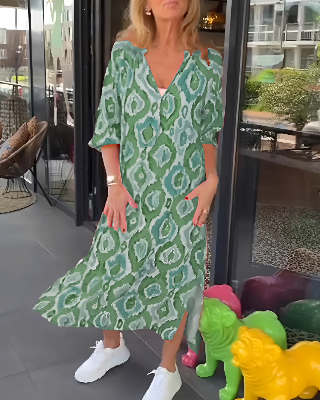 Rachael - Robe Midi Chic à Col en V