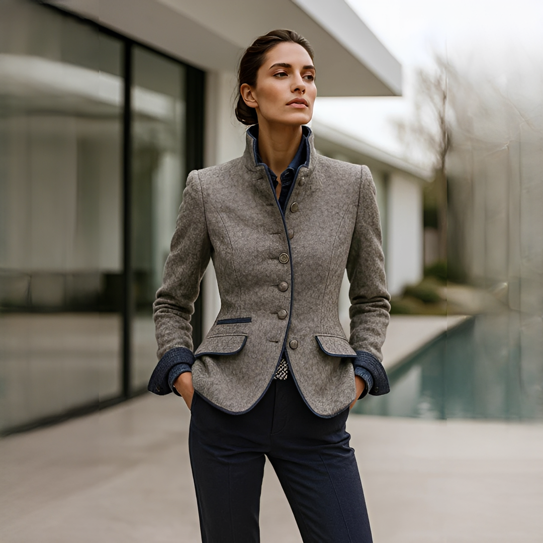 Valerie - Cardigan Stylé à Col Haut