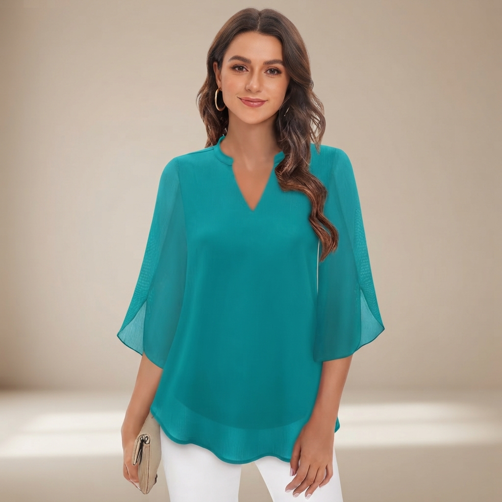 Arsine - Blouse chic à coupe large et col en V
