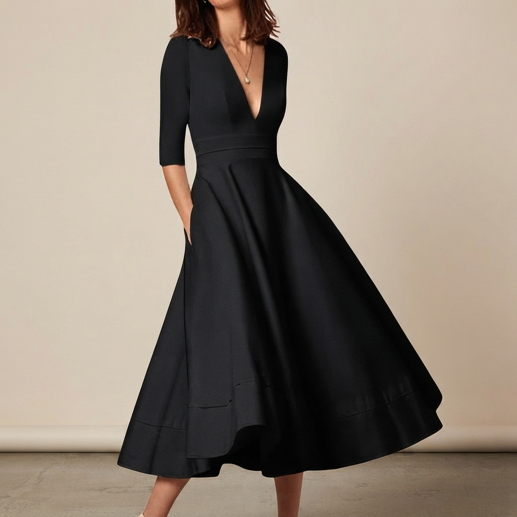 Debbie - Robe Raffinée à Col V