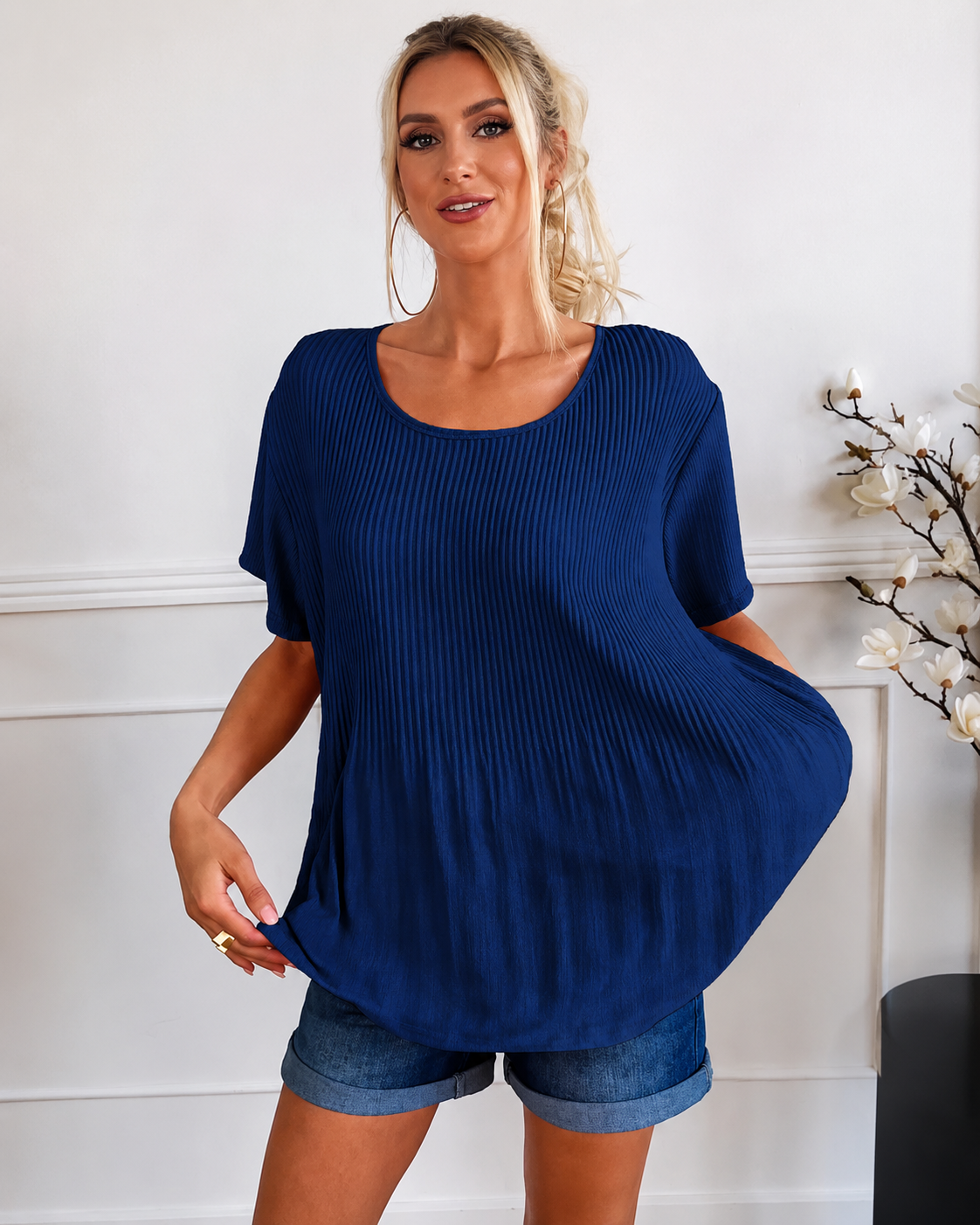 Rainelda - Élégante Blouse avec Plis