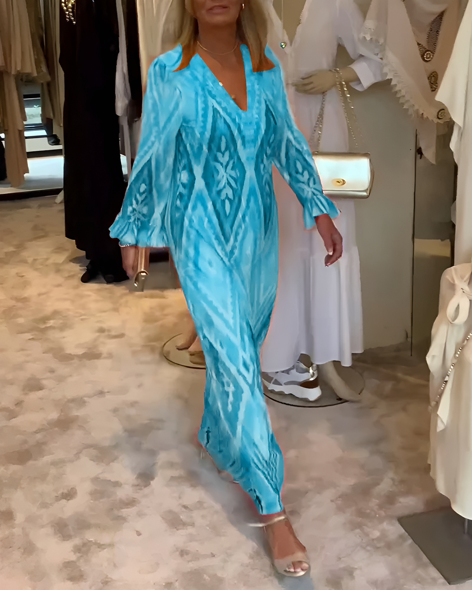 Glynnis - Élégante robe maxi à manches longues