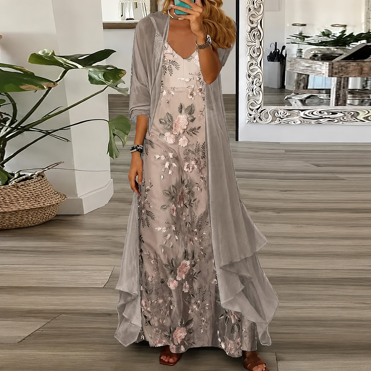 Derivia - Maxi-Robe Élégante Deux Pièces