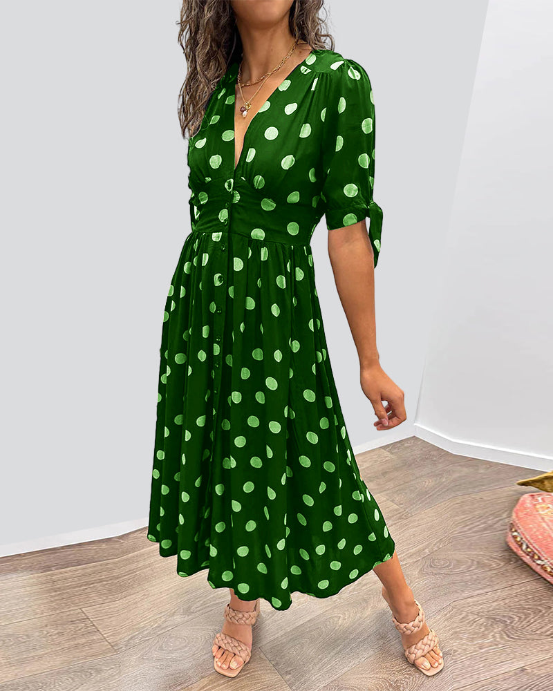 Penelope - Robe midi pour femmes avec motif à pois