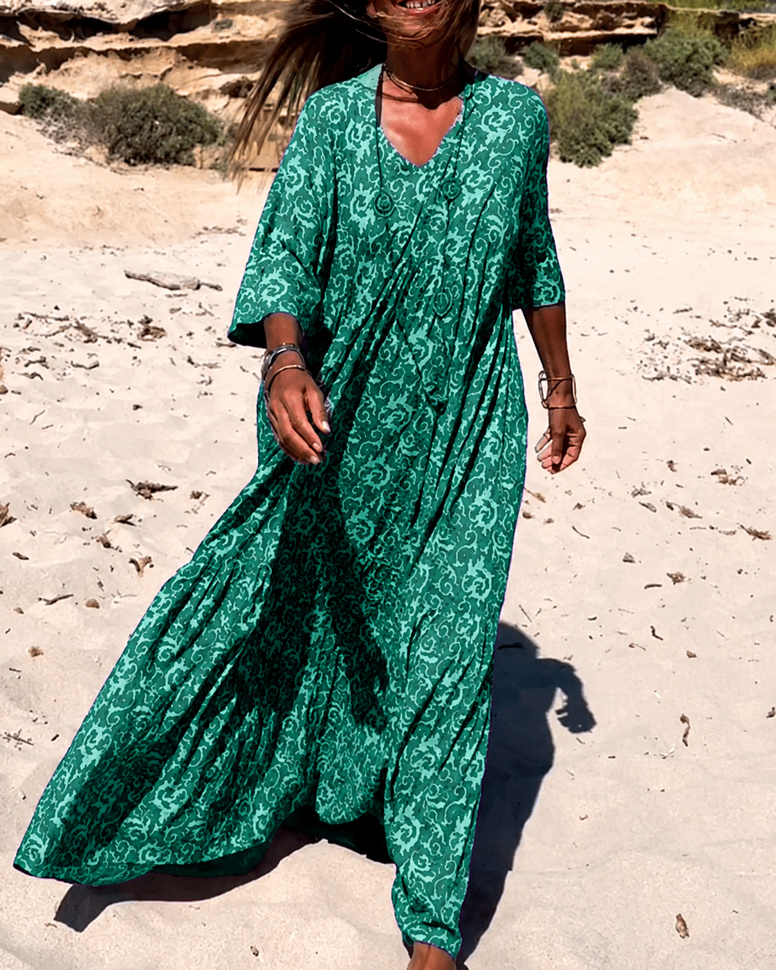 Lucienne - Robe à Col V Tendance