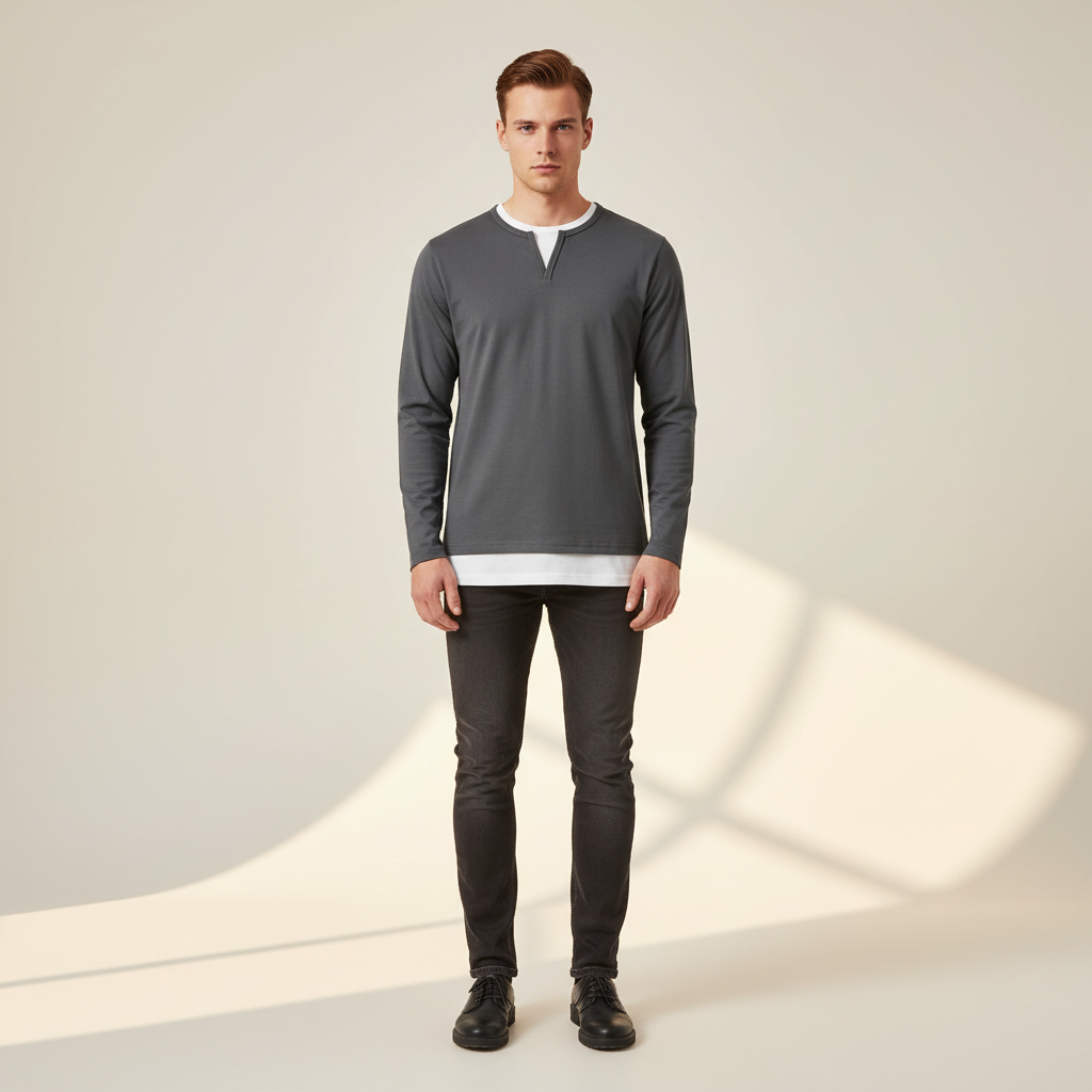 Daryl - Chemise Élégante à Manches Longues et Col V
