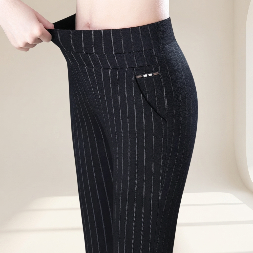 Marga - Pantalon à Coupe Droite avec Ceinture Élastique