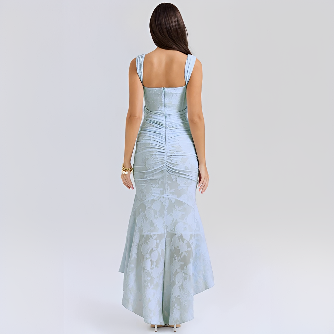 Cynthia - Robe Élégante à Taille Croisée Midi