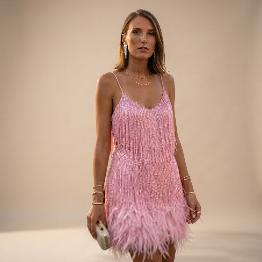Caryl - Robe Courte Élégante et Chic