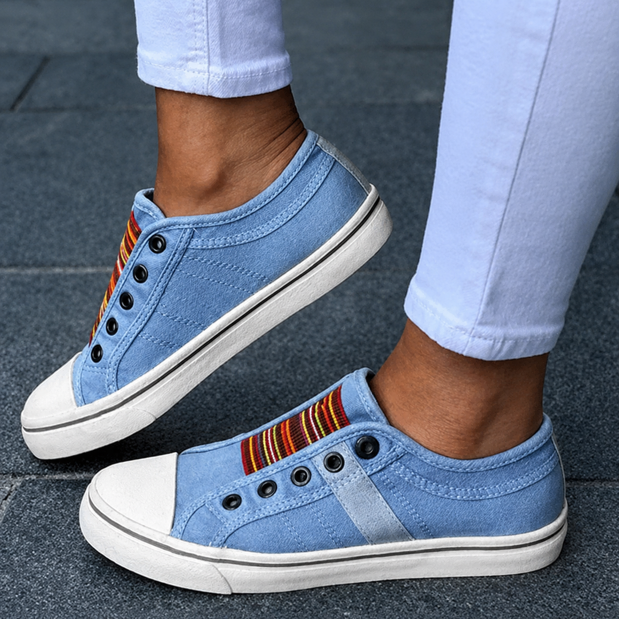 Jorrie - Sneakers Classiques en Tissu Élastique