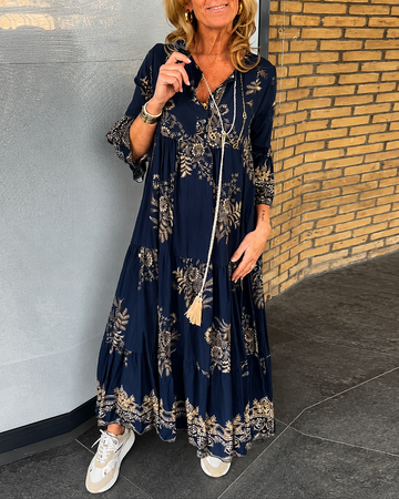 Bélise - Robe Vintage Décontractée à Col V