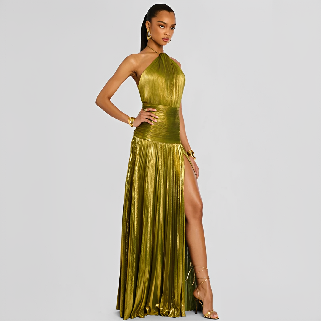 Naira - Robe Élégante à Plis avec Fente