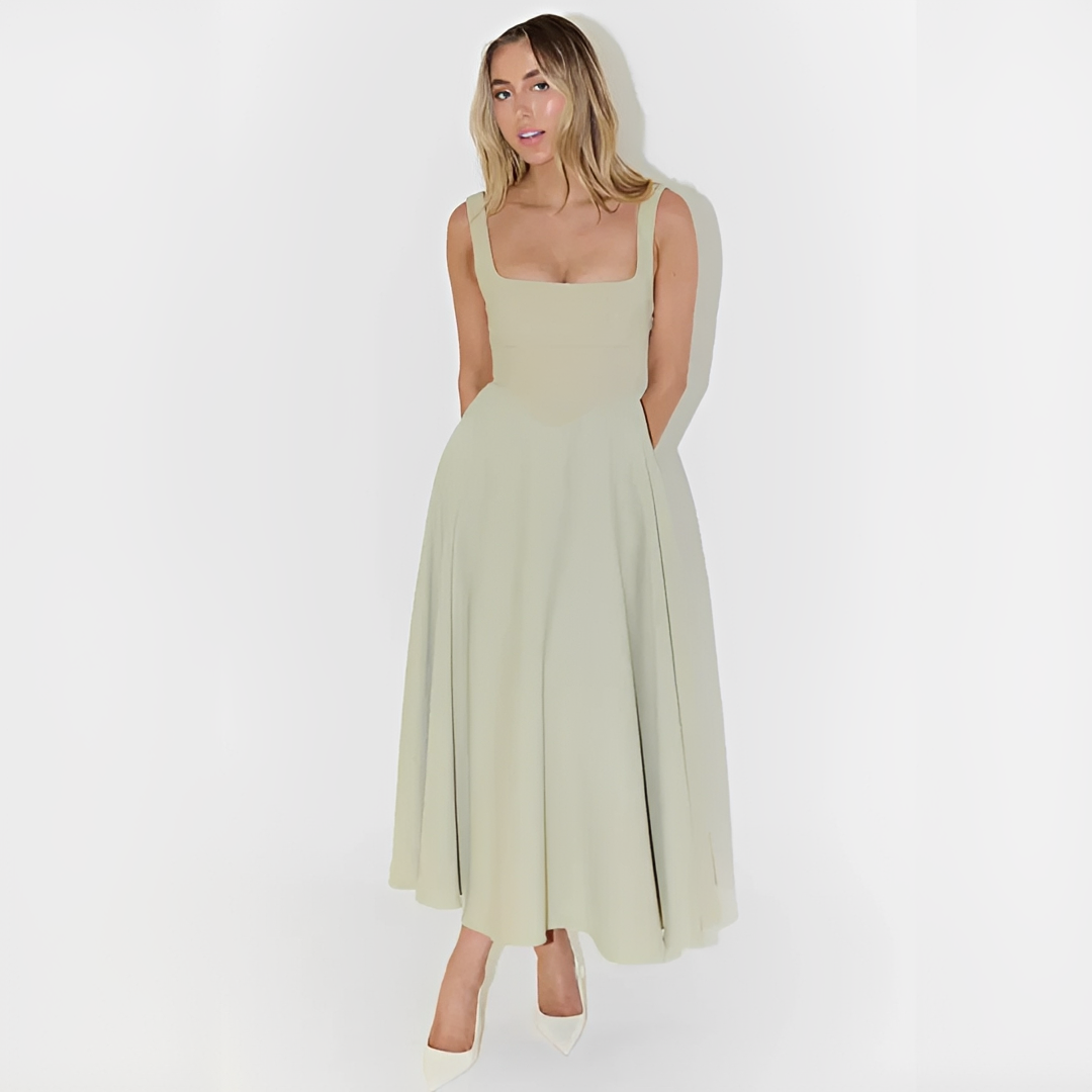 Yarabelle - Robe Midi Chic à Bretelles