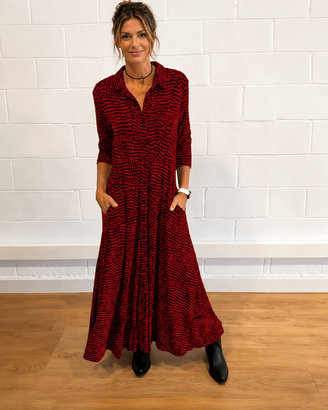 Damiana - Robe Chic avec Col en V et Revers