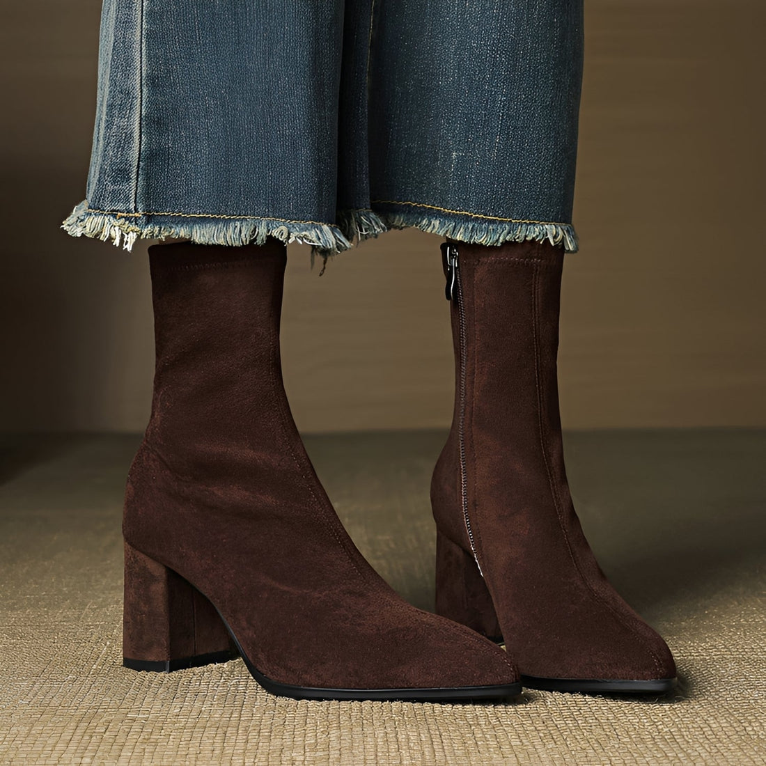 Mikayla - Bottes à Talons Confortables avec Zip