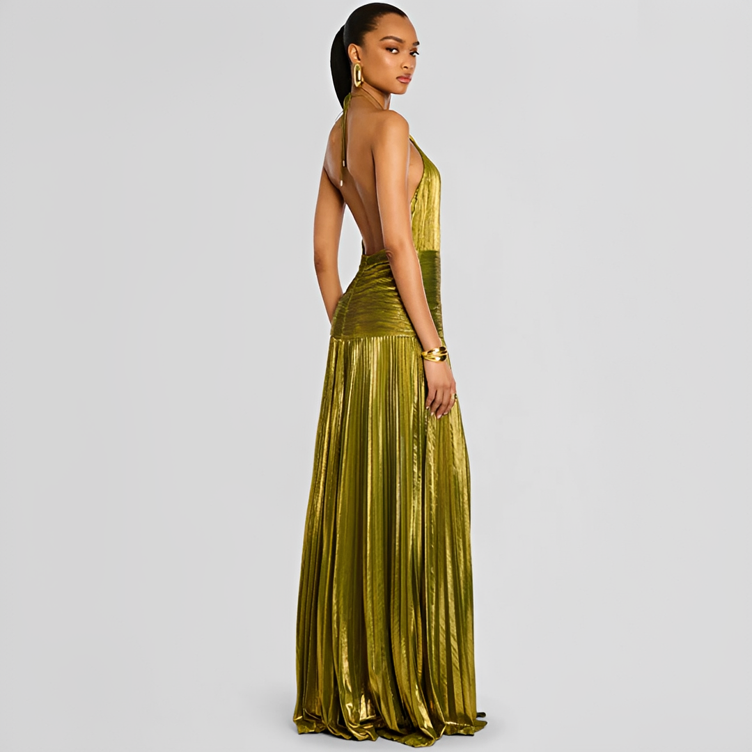 Naira - Robe Élégante à Plis avec Fente