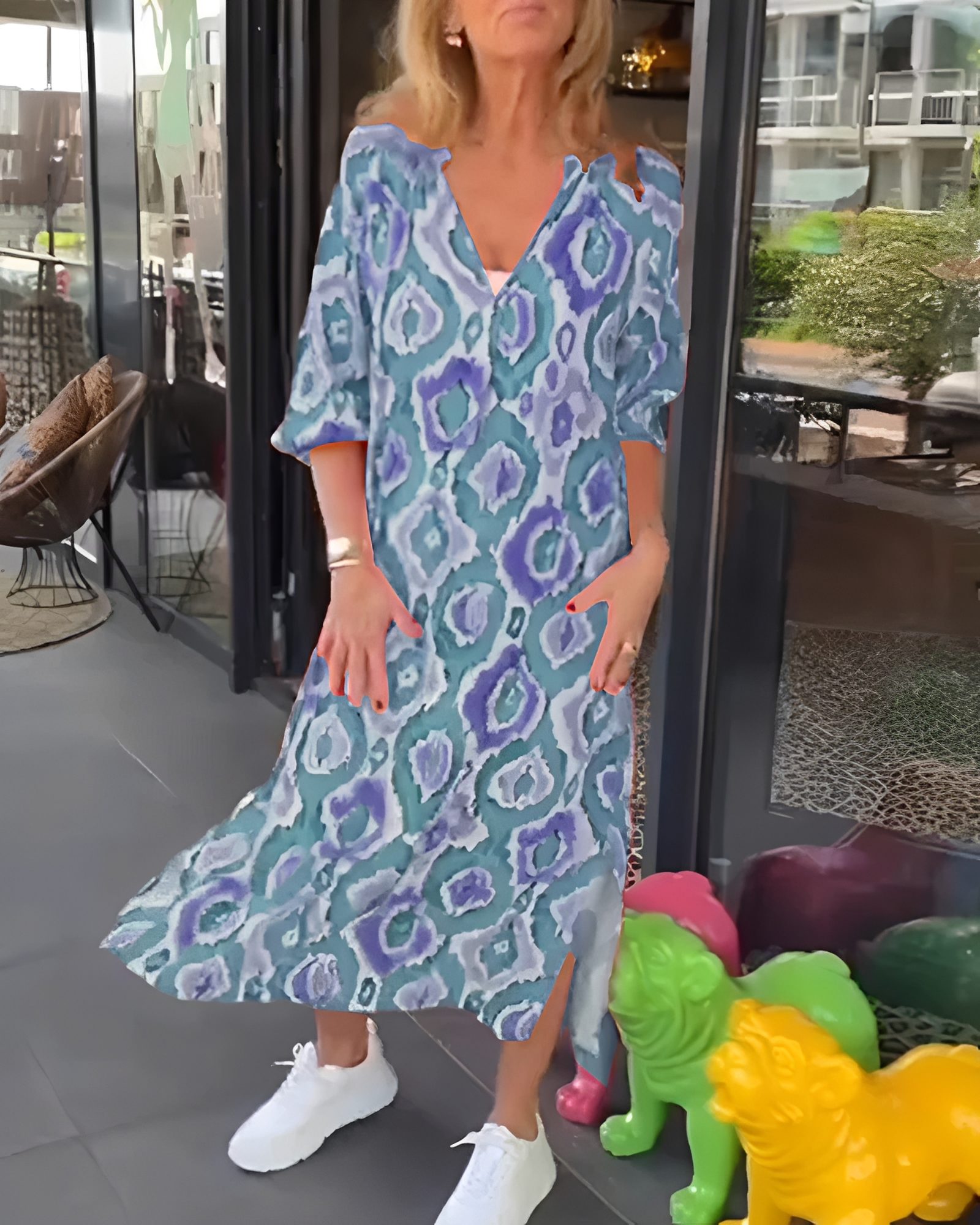 Rachael - Robe Midi Chic à Col en V