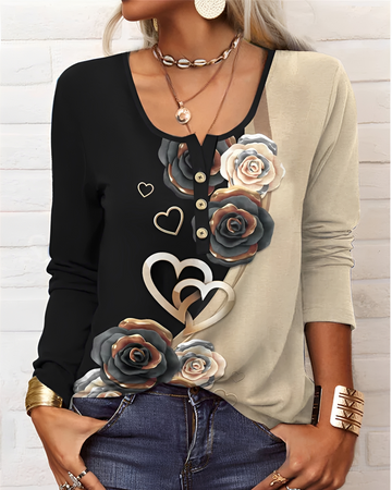Alejandra - Chic Blouse à Boutons Partiels