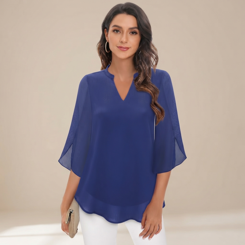 Arsine - Blouse chic à coupe large et col en V