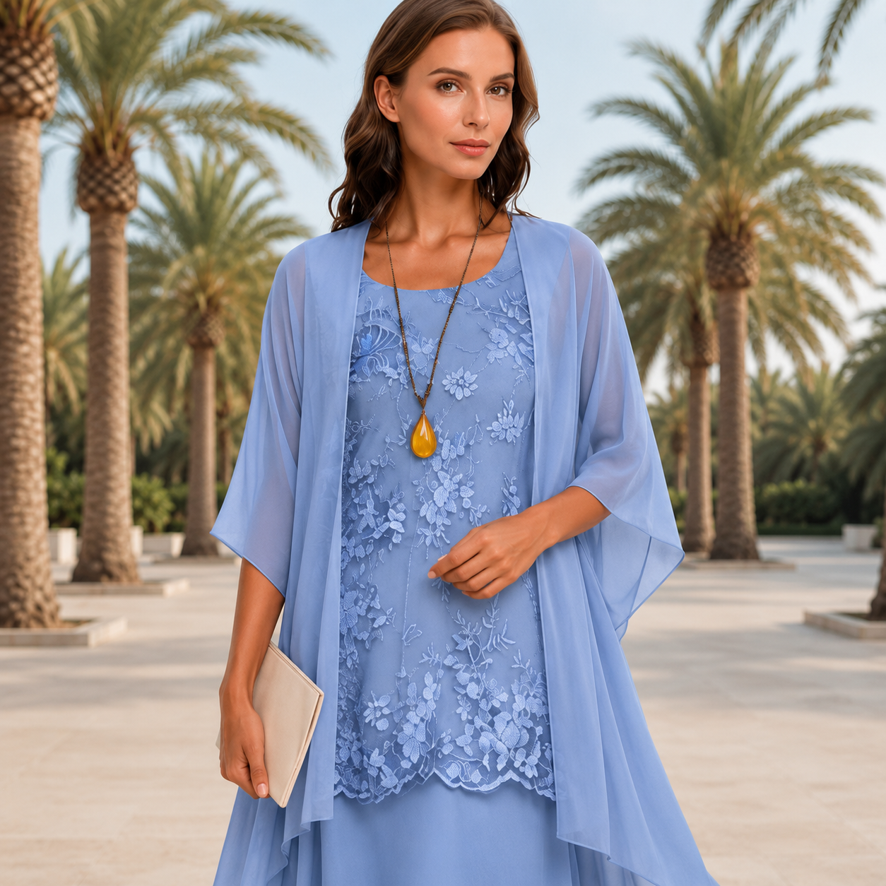 Krystal - Élégante robe midi en deux parties