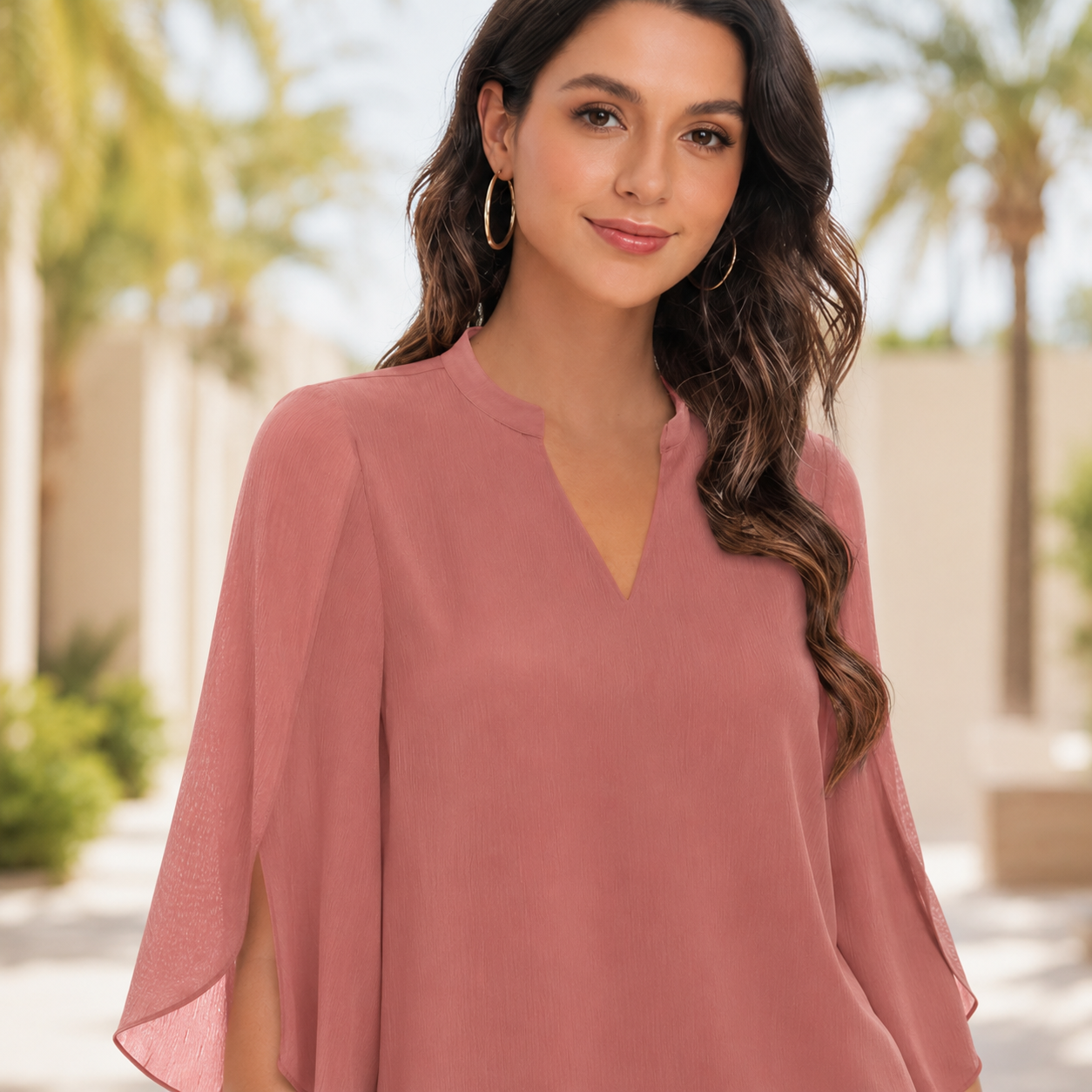 Arsine - Blouse chic à coupe large et col en V