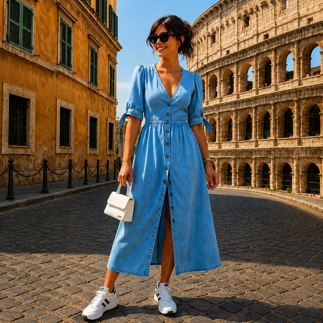 Marsha - Robe Chic à Boutons