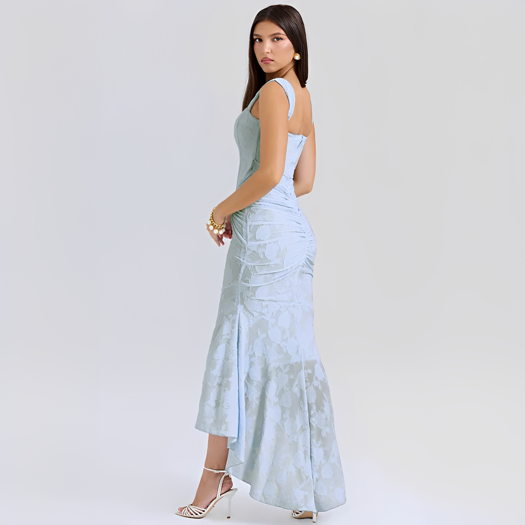 Cynthia - Robe Élégante à Taille Croisée Midi