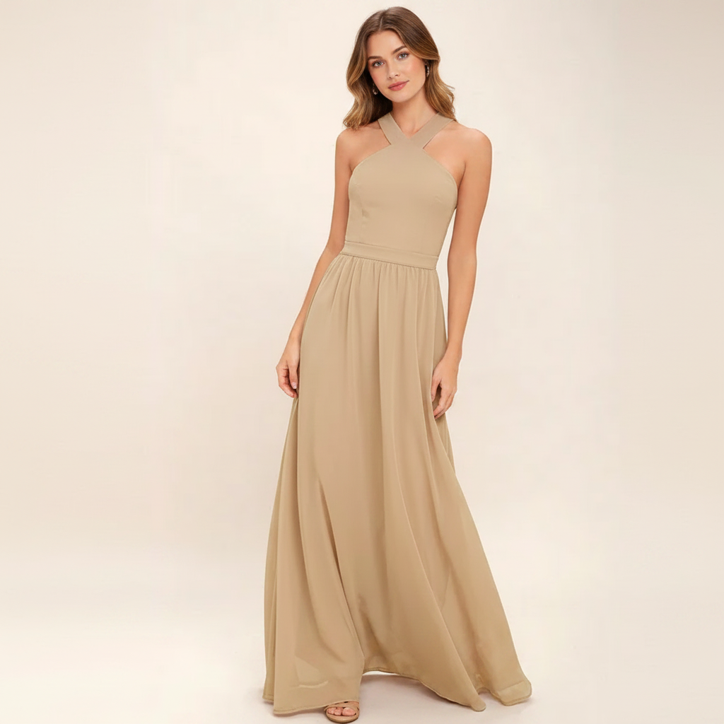 Suzanne - Robe Maxi Élégante à Col Croisé
