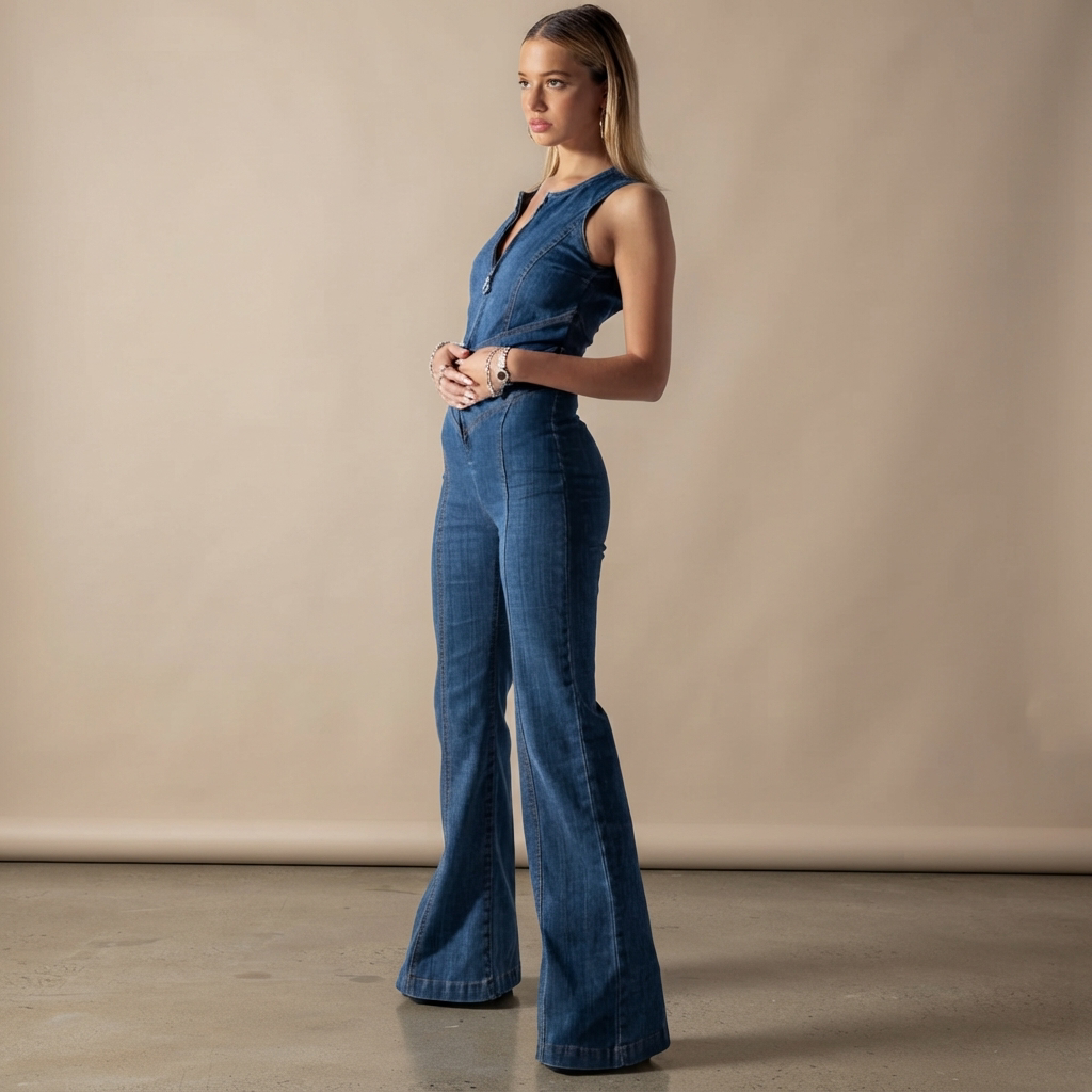 Rebecca - Combinaison Style Rétro avec Zip