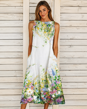 Denique - Robe Midi Vintage Aérienne