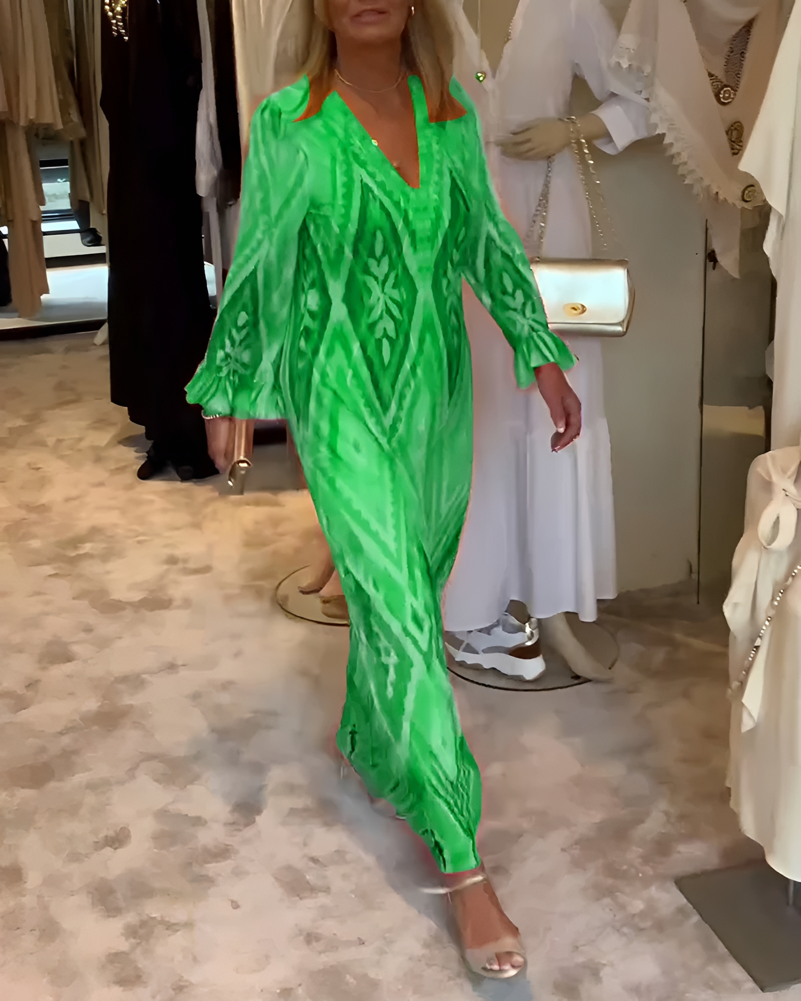 Glynnis - Élégante robe maxi à manches longues