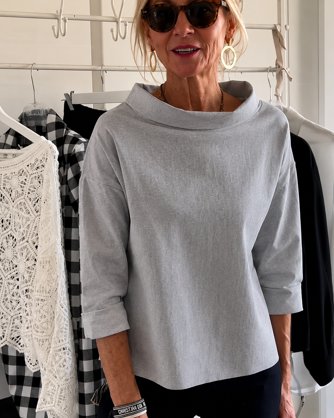 Elone - Grand chemisier chic avec col