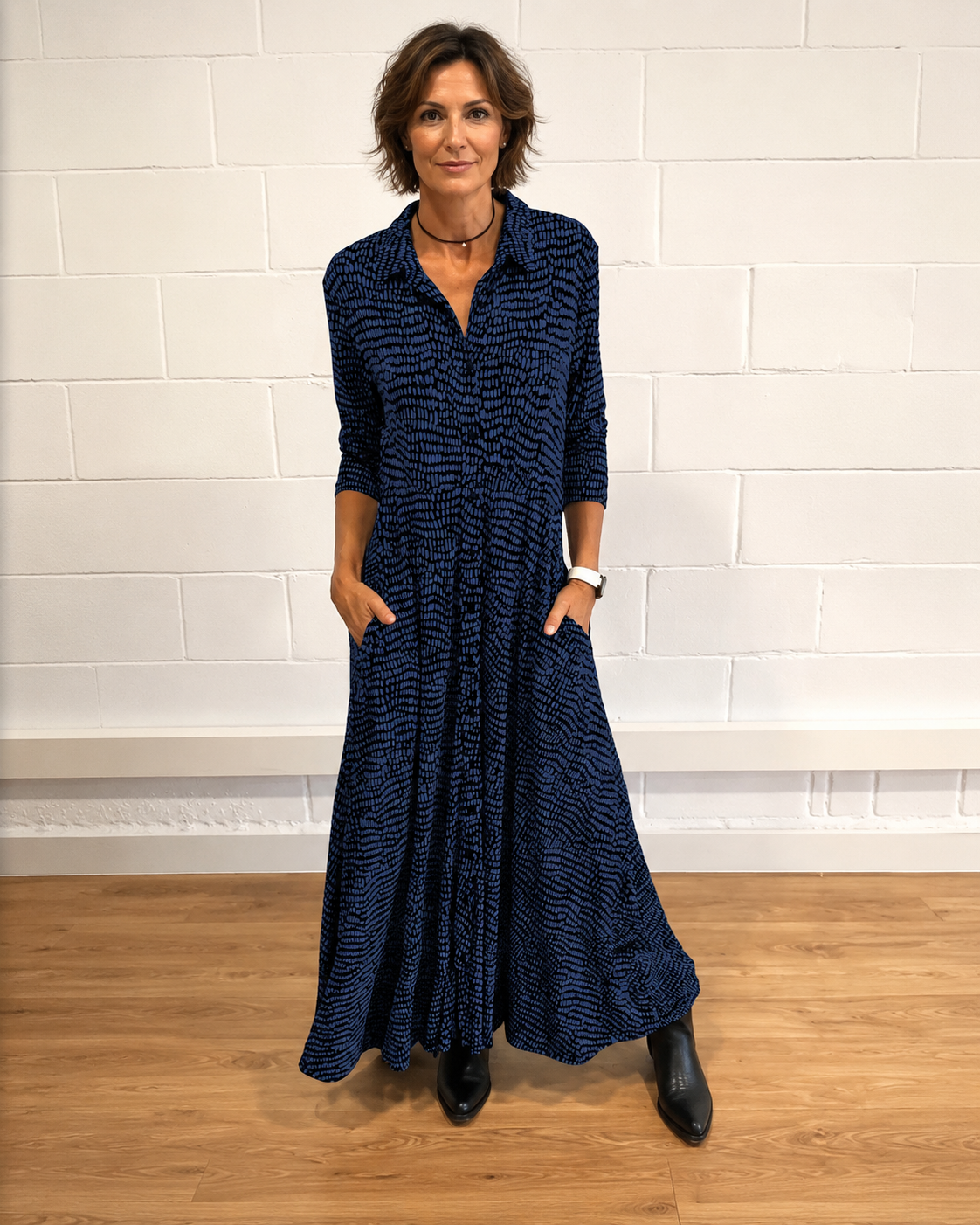 Damiana - Robe Chic avec Col en V et Revers