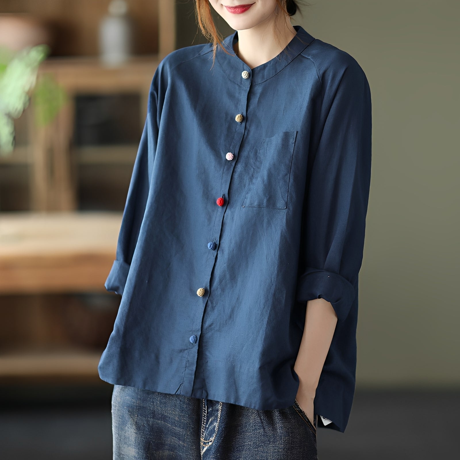 Nellie - Blouse large avec poches pour femmes