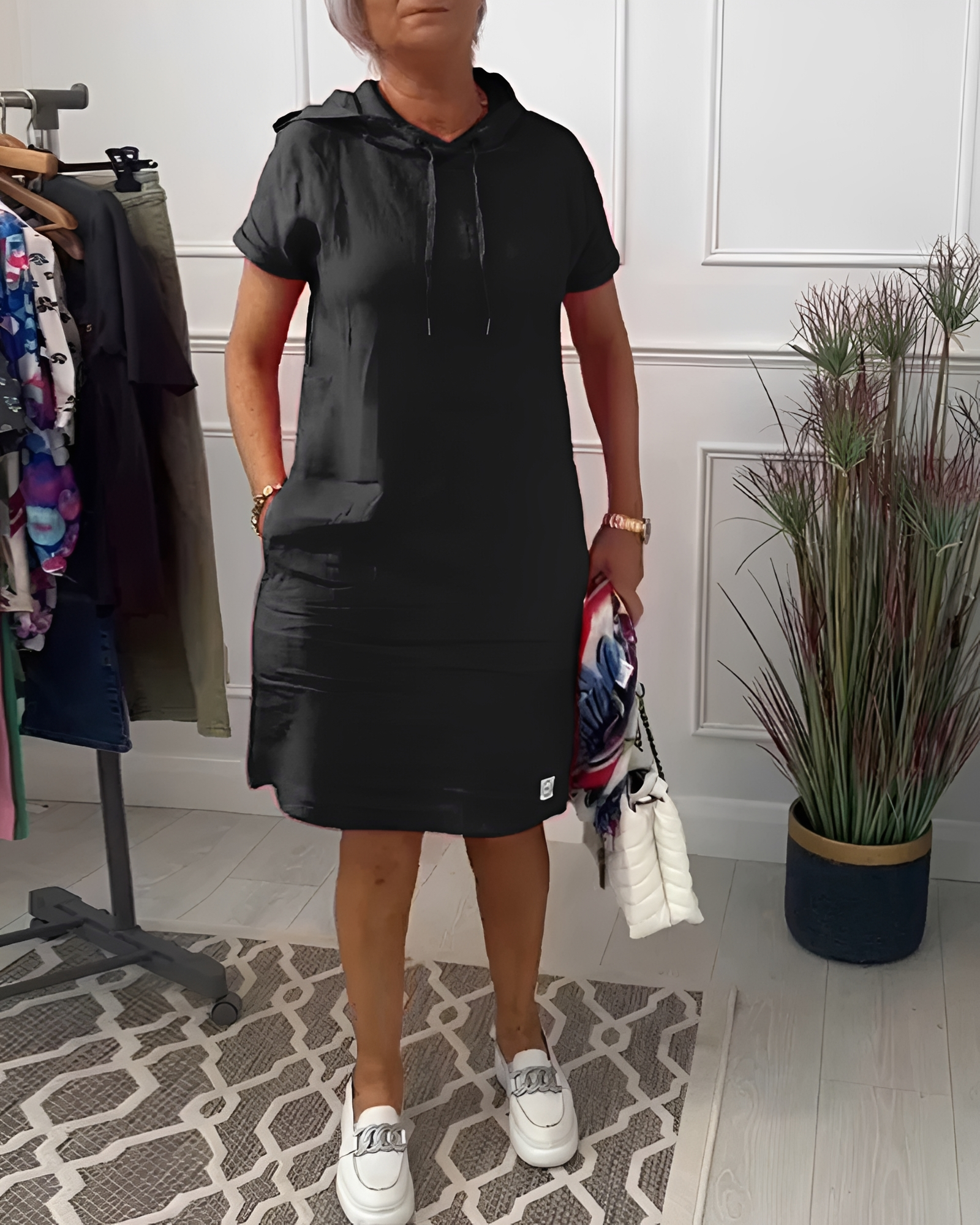 Tasha - Robe Midi Relax avec Capuche