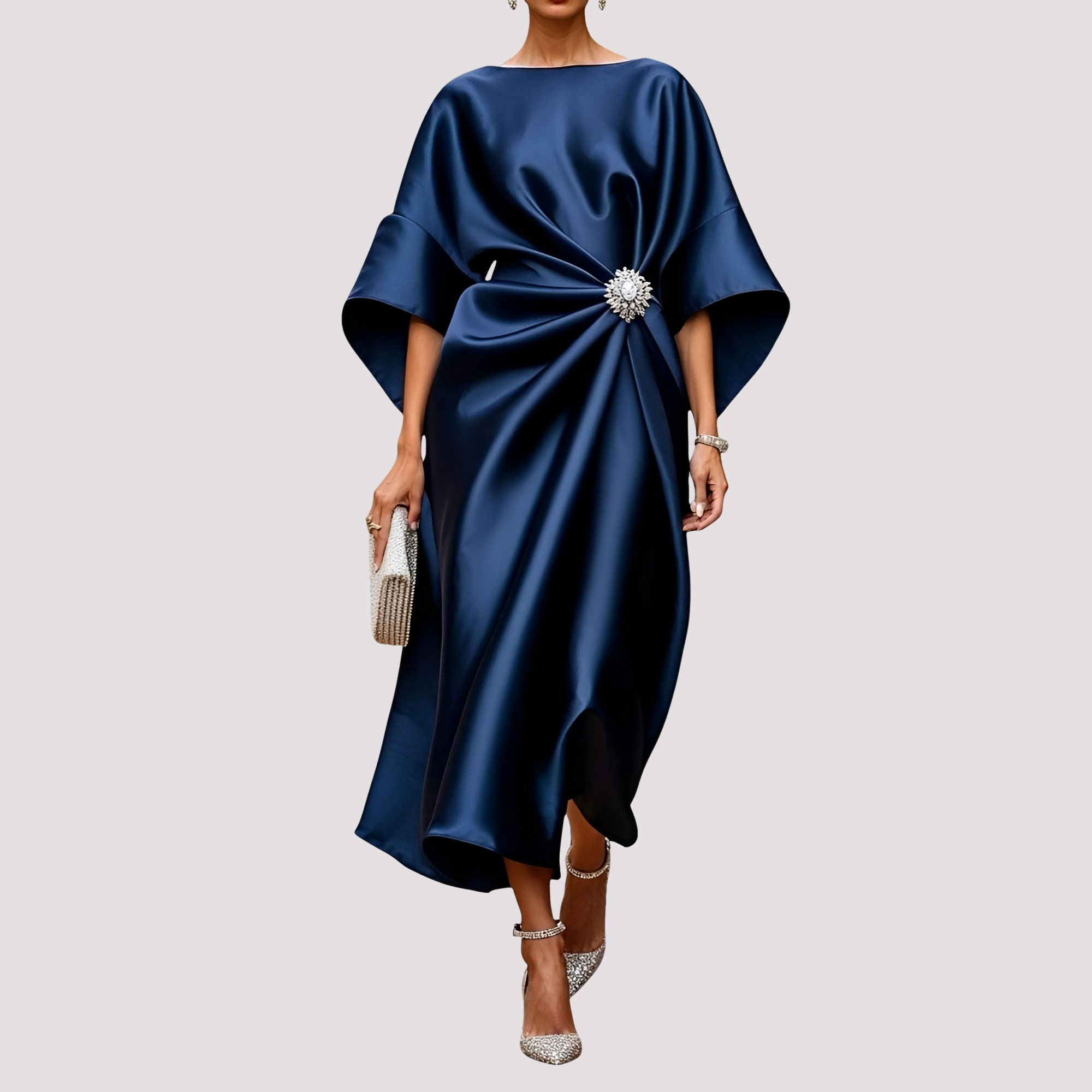 Kay - Robe Midi Élégante avec Design Croisé