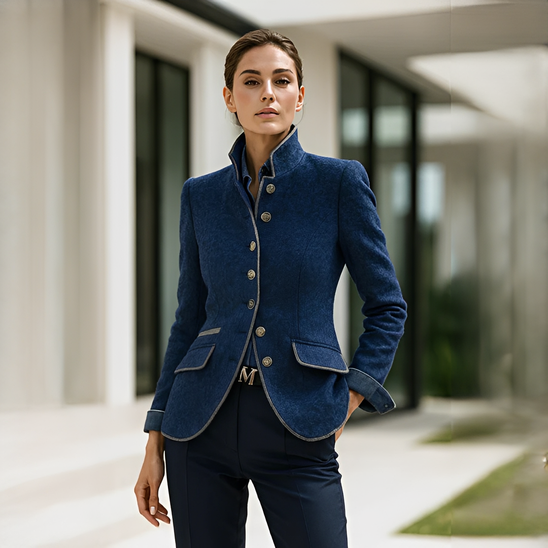 Valerie - Cardigan Stylé à Col Haut