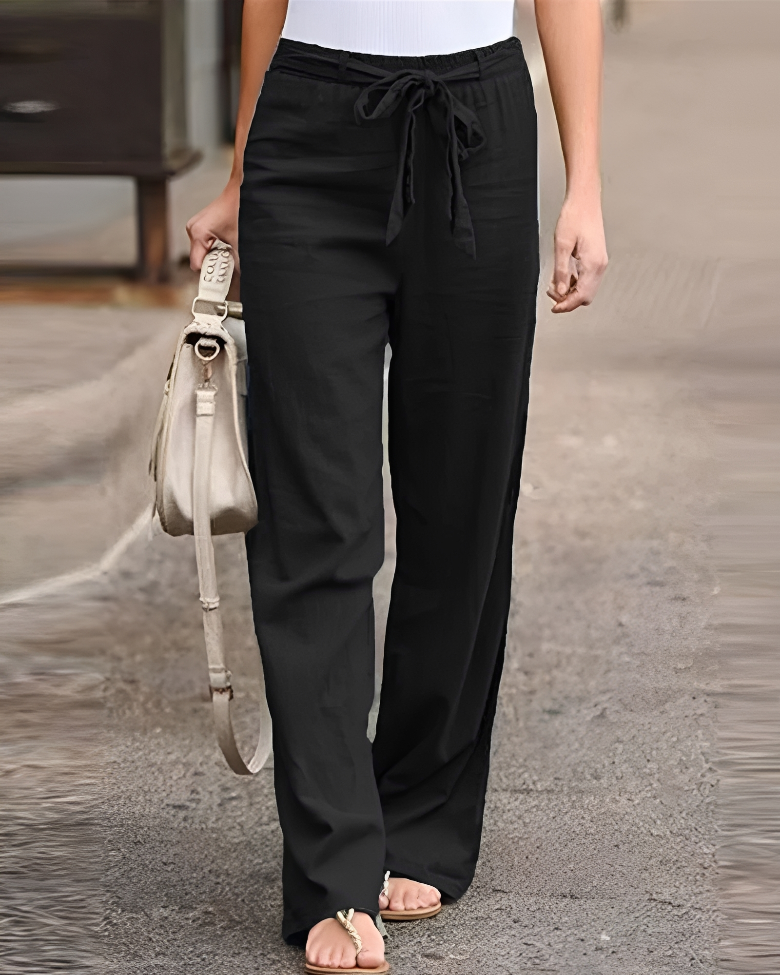 Saniyah - Pantalon avec Taille Élastique et Cordon