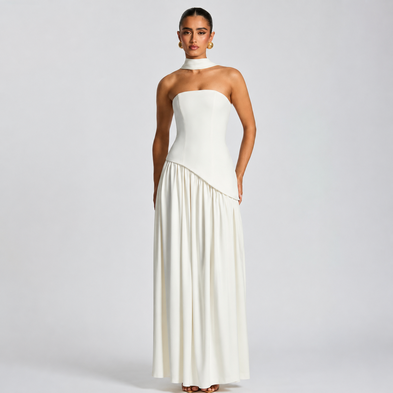 Fatimea - Robe Maxi Élégante Sans Bretelles
