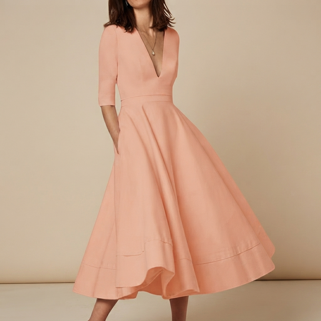 Debbie - Robe Raffinée à Col V