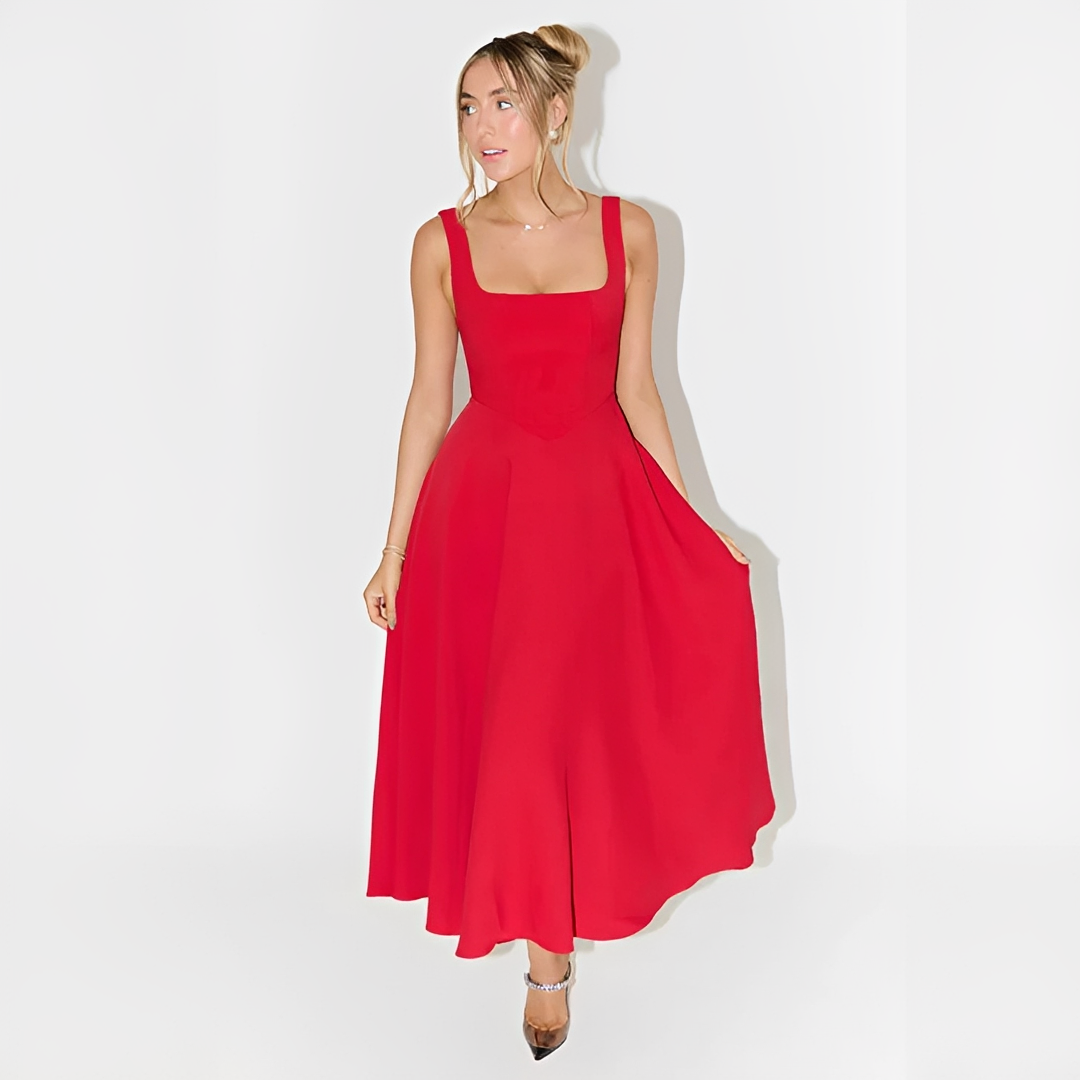 Yarabelle - Robe Midi Chic à Bretelles