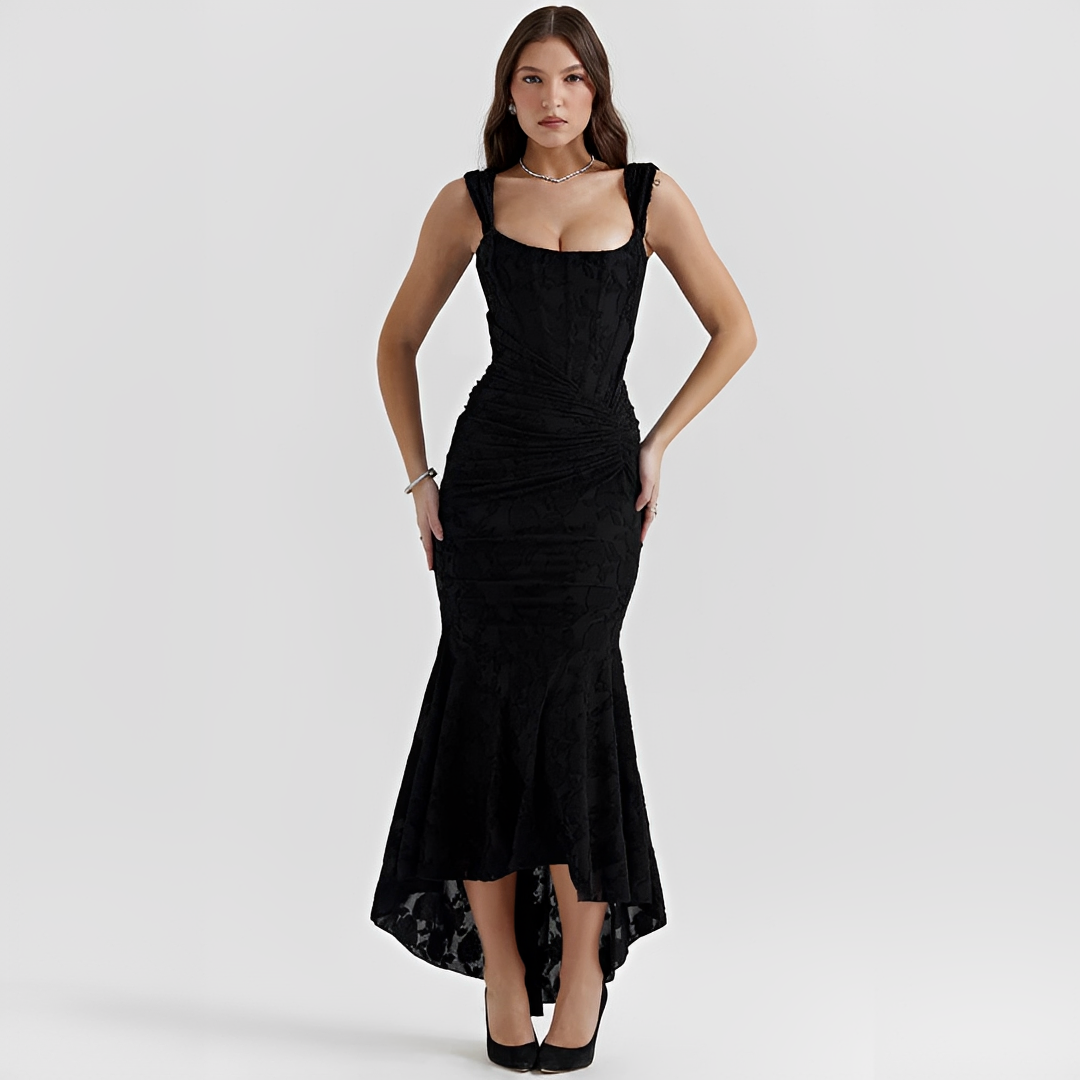 Cynthia - Robe Élégante à Taille Croisée Midi