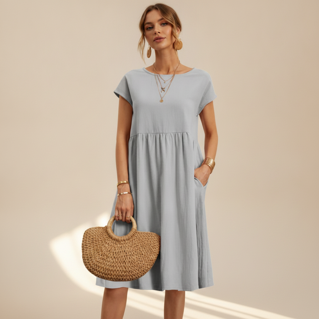 Nubia - Robe Midi Raffinée à Encolure Ronde